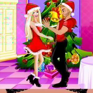 Christmas Couple Kissing