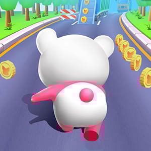 Pink Running Pig